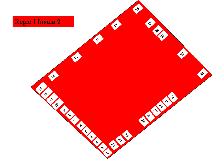 Pompeii Regio I(1) Insula 2. Plan of entrances 1 to 32