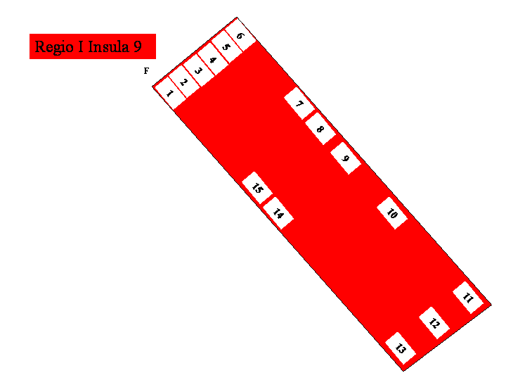 Pompeii Regio I(1) Insula 9. Plan of entrances 1 to 15