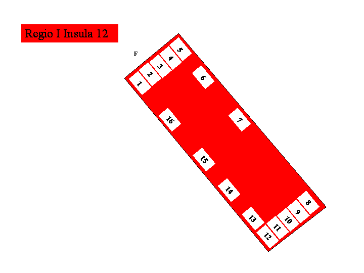Pompeii Regio I(1) Insula 12. Plan of entrances 1 to 16