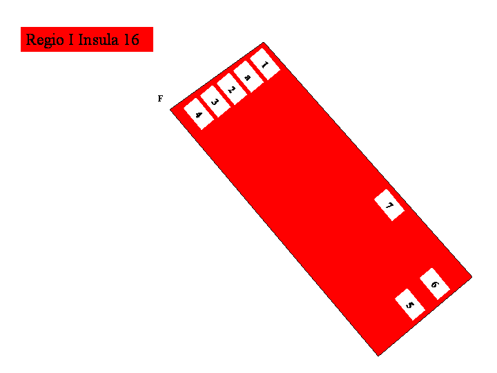 Pompeii Regio I(1) Insula 16 Plan of entrances 1, 
1a to 7
