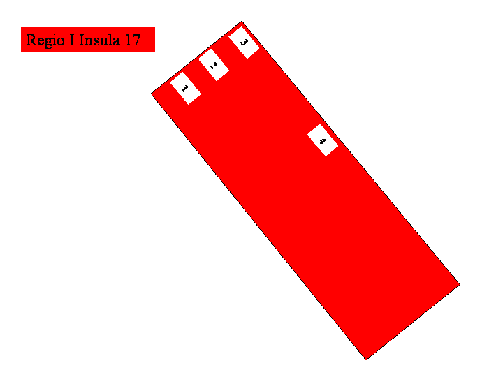Pompeii Regio I(1) Insula 17 Plan of entrances 1 to 4
