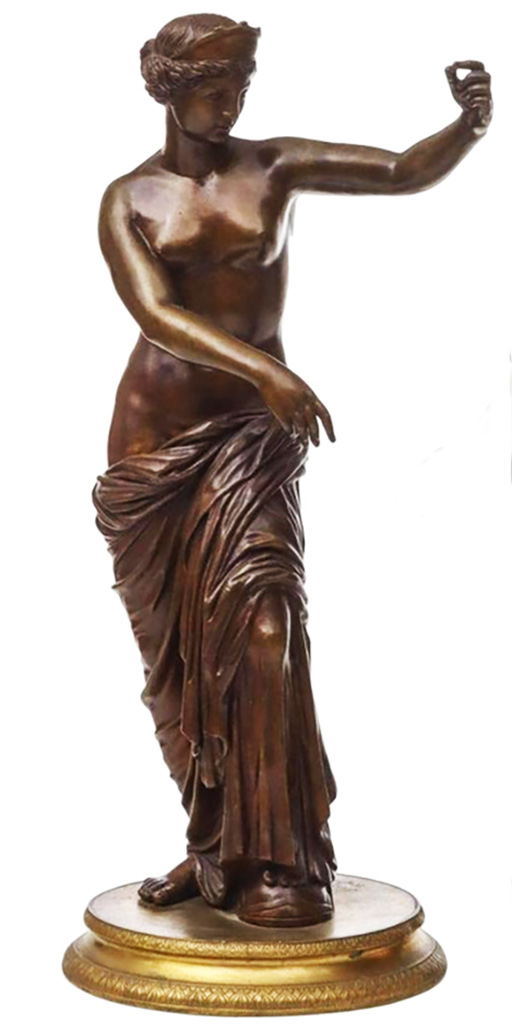 Bronze female sculpture by Salvatore Errico (Napoli 1848-1934). Signed "S. Errico Naples".