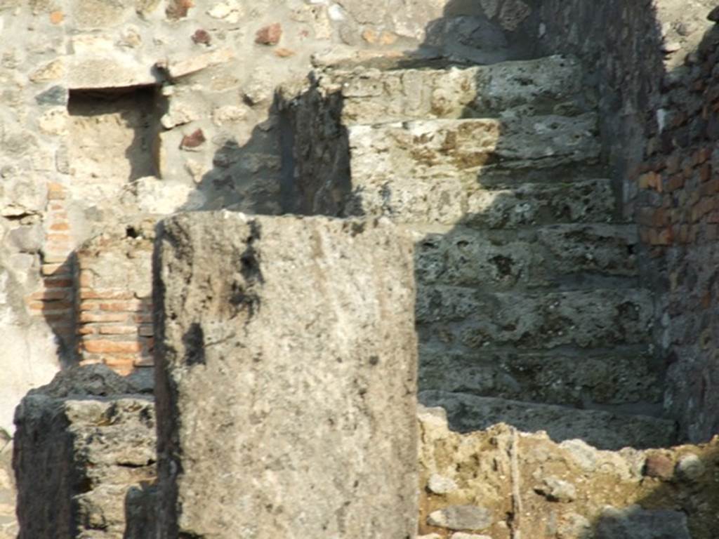 I.4.2 Pompeii. December 2007. Stone staircase to upper floor in south-east corner.