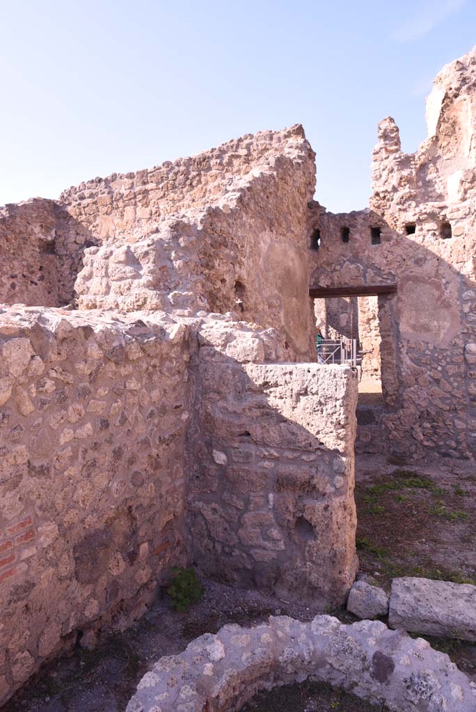 I.4.12 Pompeii. October 2019. 
Room b, Looking north towards doorway into room h, (with an upper floor room) with doorway into I.4.17, a shop, on Via dellAbbondanza.
Foto Tobias Busen, ERC Grant 681269 DCOR.
