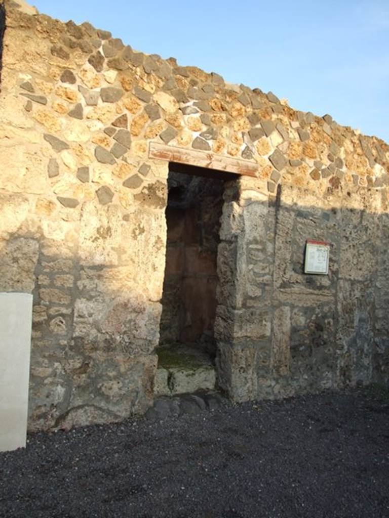 I.4.25 Pompeii. December 2007. 
Doorway to room 16, small room also containing stairs to upper floor that lead from the south wall of the tablinum. 
The doorway is in the east wall of atrium 6 of I.4.5.

