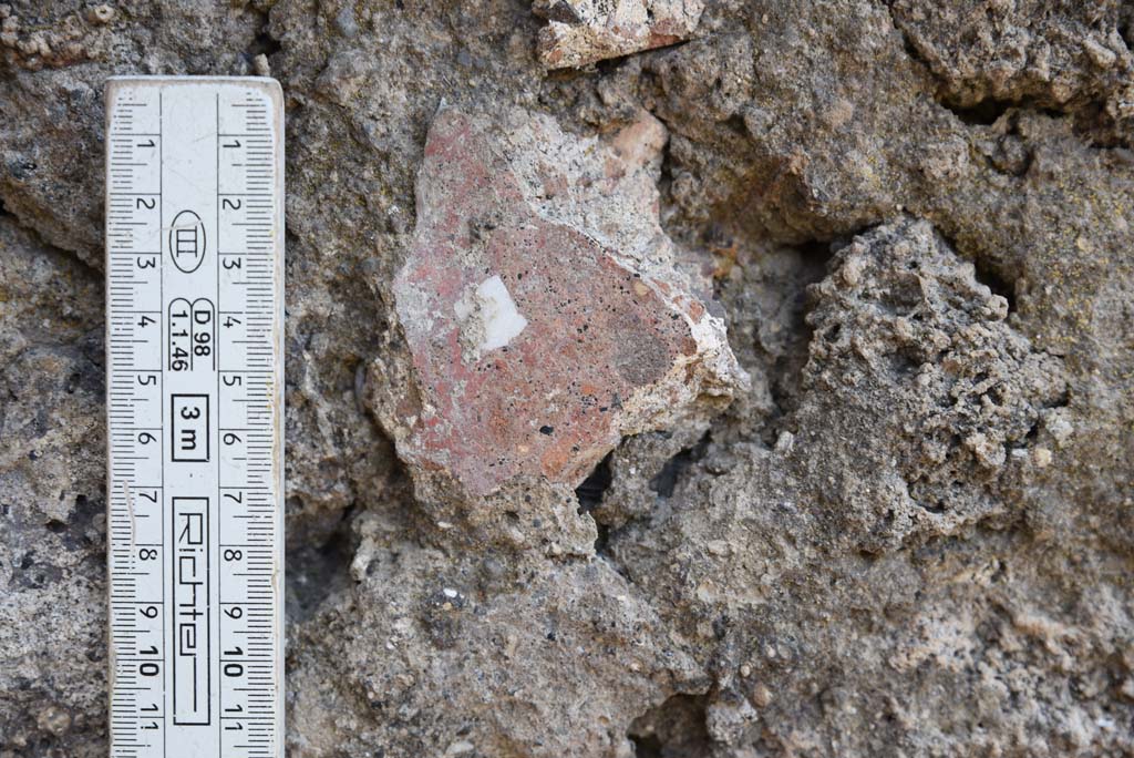 I.4.25 Pompeii. September 2020.  Room 35, detail set into south wall in south-east corner.
Foto Tobias Busen, ERC Grant 681269 DÉCOR.
