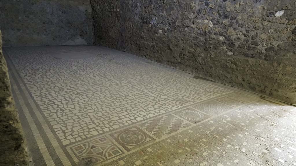 I.6.2 Pompeii. August 2021. Looking east across floor in oecus/triclinium. Photo courtesy of Robert Hanson.