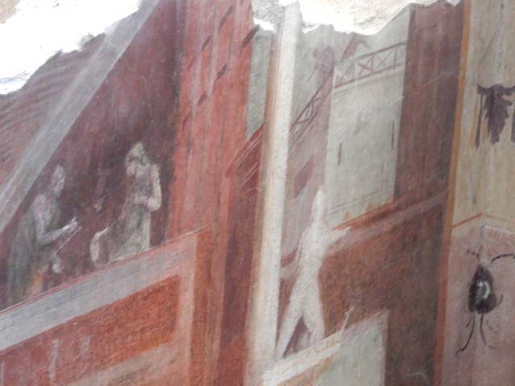I.6.2 Pompeii. May 2016. Detail from upper west end of south wall. Photo courtesy of Buzz Ferebee.
