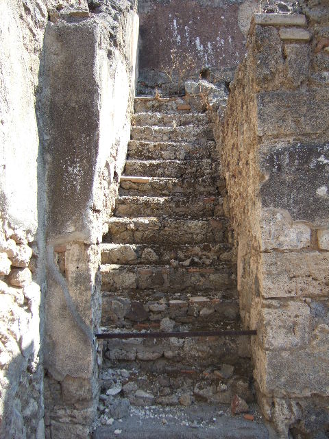 I.6.2 Pompeii. May 2017. Stairs to upper floor, on east side of atrium.   Photo courtesy of Buzz Ferebee.

