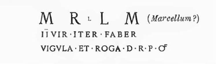 I.6.3 Pompeii, c.1920. Graffiti to right of entrance.
According to Epigraphik-Datenbank Clauss/Slaby (See www.manfredclauss.de), these are

L(ucium) Popidium Secundum
aed(ilem) d(ignum) r(ei) p(ublicae) o(ro) v(os) f(aciatis)     [CIL IV 7146]

Licinium Faustinum
aed(ilem) d(ignum) r(ei) p(ublicae) o(ro) v(os) f(aciatis)     [CIL IV 7142]

Pansam aed(ilem) d(ignum) r(ei) p(ublicae) o(ro) v(os) f(aciatis)   [CIL IV 7144]

C(aium) Calventium
Sittium Magnum IIvir(um) i(ure) d(icundo)
o(ro) v(os) f(aciatis)    [CIL IV 7148]

Severum
o(ro) v(os) f(aciatis)    [CIL IV 7150]
