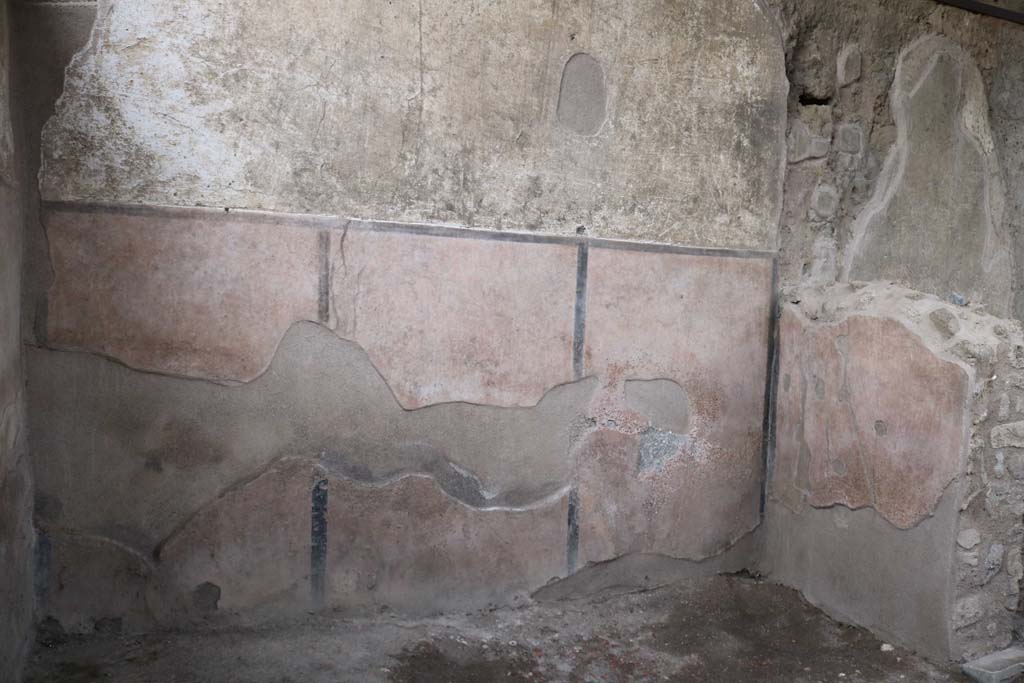 I.6.3 Pompeii. December 2018. Detail of west wall of rear room. Photo courtesy of Aude Durand.