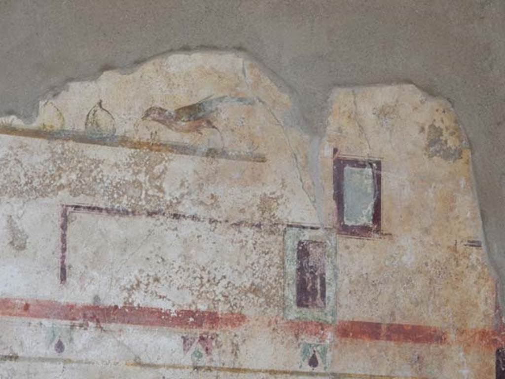 I.7.18 Pompeii. May 2017. Detail of painted plaster on east wall. Photo courtesy of Buzz Ferebee.