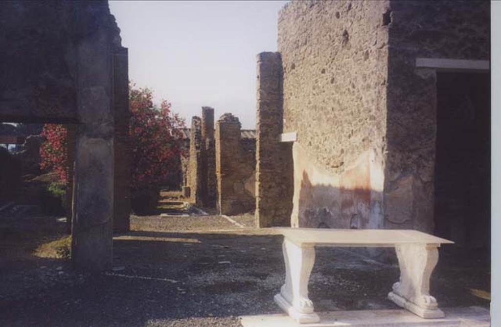 I.8.5 Pompeii. July 2011. Looking south across atrium, to tablinum and garden. 
Photo courtesy of Rick Bauer.
