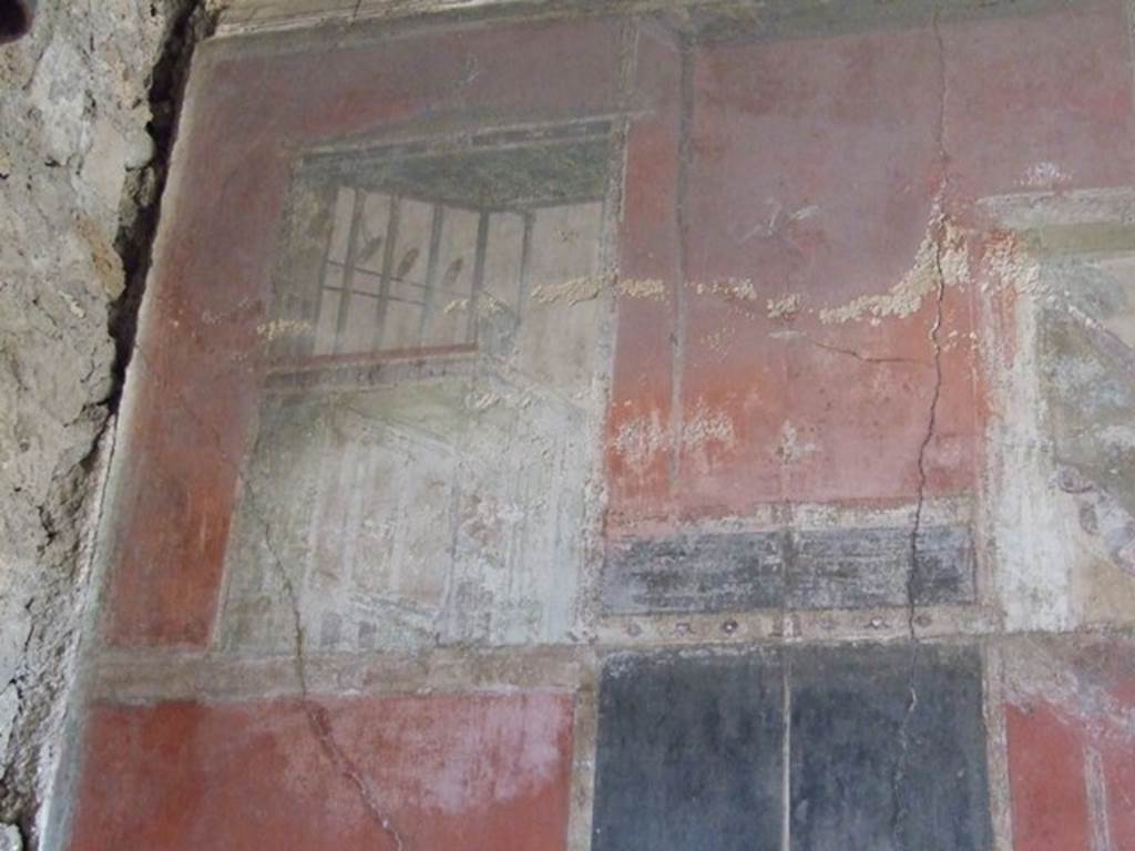 I.8.9 Pompeii.  March 2009. Room 7. Triclinium.  East wall.  Upper level. Architectural painting at north end.