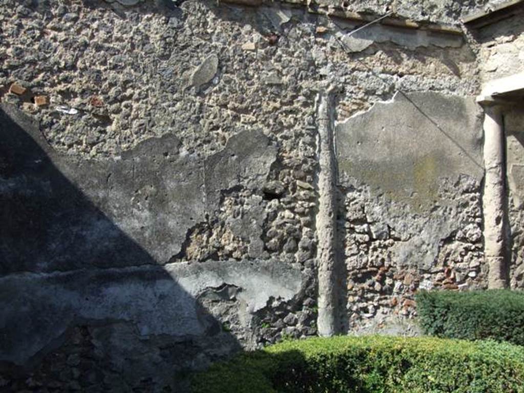 I.8.9 Pompeii.  March 2009. Room 9 and Garden area.  West wall of garden area.