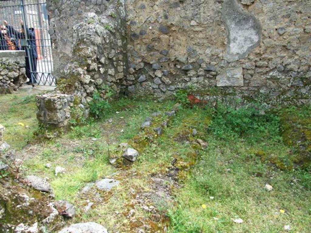 I.9.12 Pompeii. March 2009.  Room 9. South Wall, and looking east through remains of doorway into bar at I.9.11.