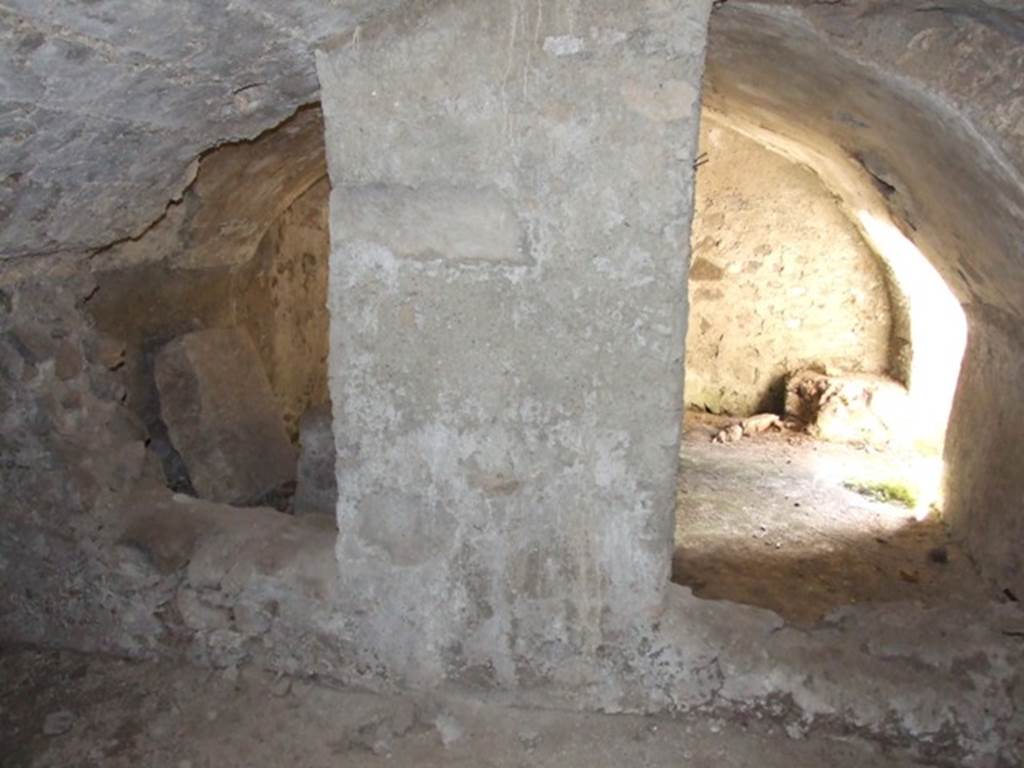 I.10.4 Pompeii. March 2009. South wall of second lower storeroom B. Leading to third lower storeroom C on south side.