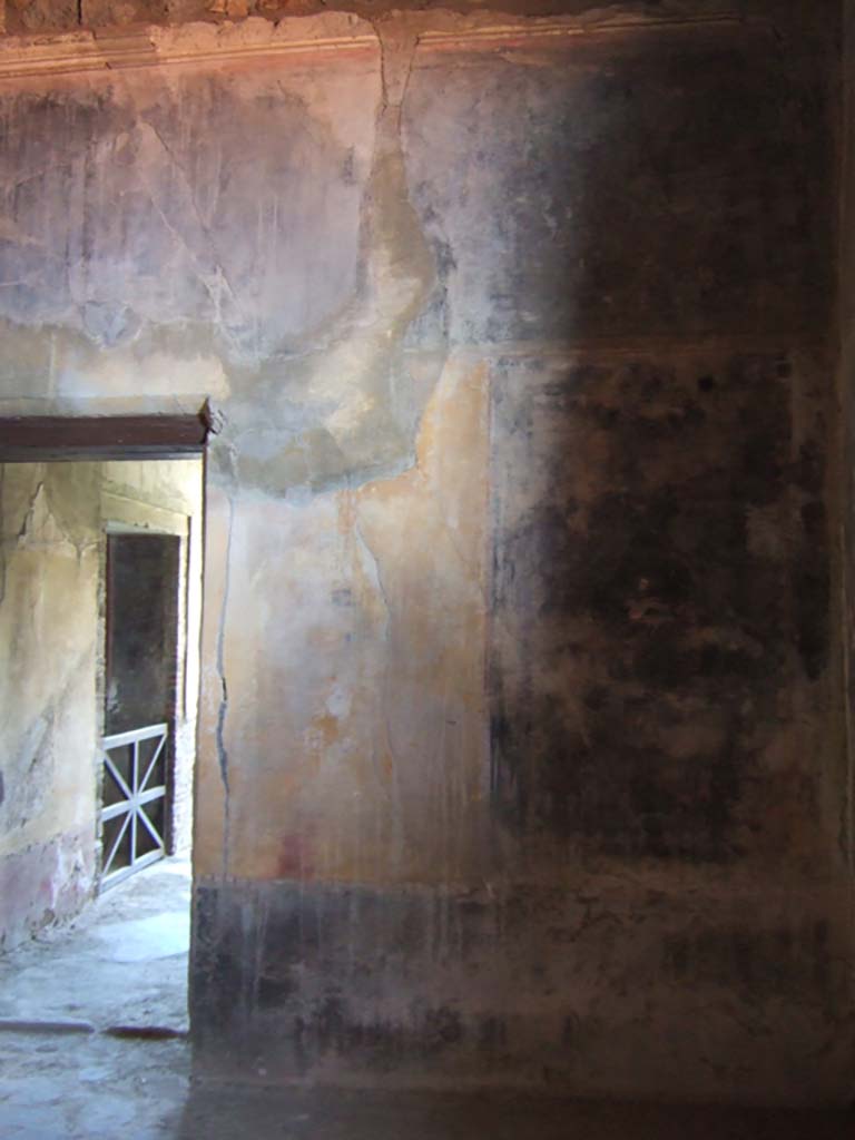 I.10.4 Pompeii. May 2006. Room 17, detail of swan from panel in north-west corner.