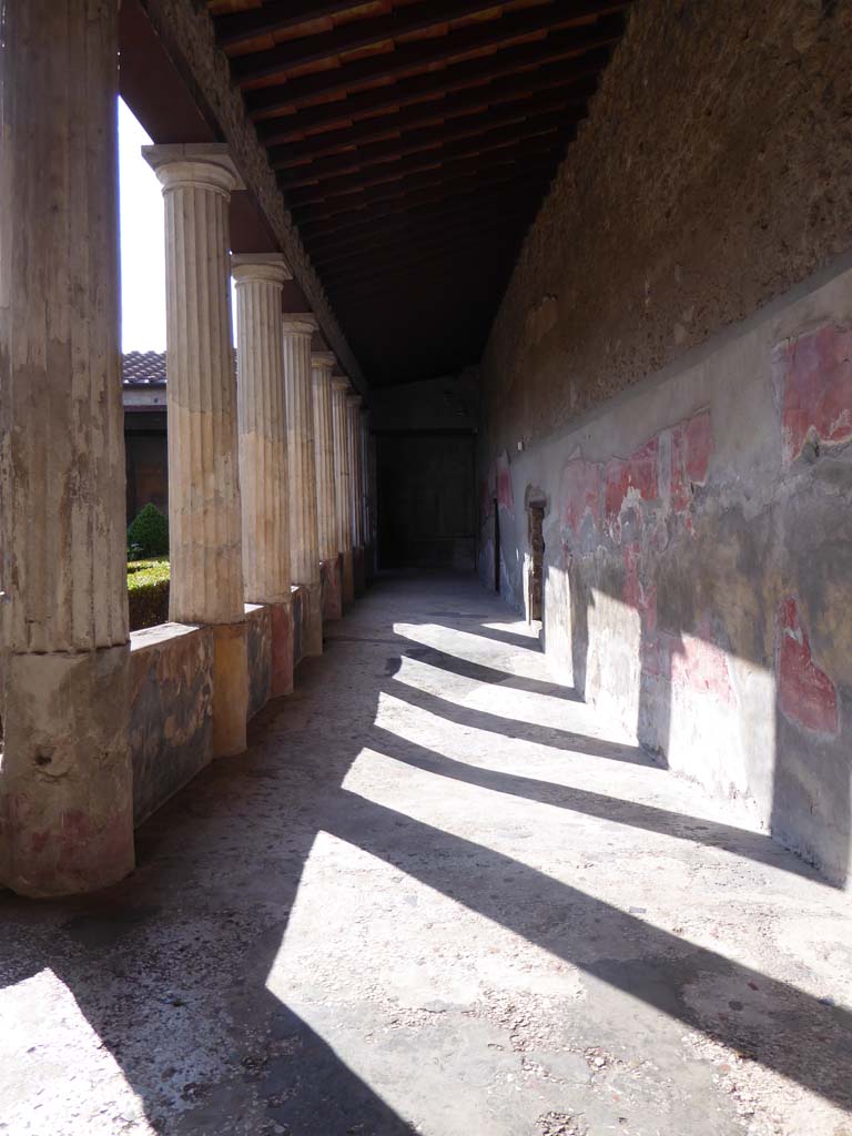 I.10.4 Pompeii. May 2015. Room 11, detail from upper east wall. Photo courtesy of Buzz Ferebee.