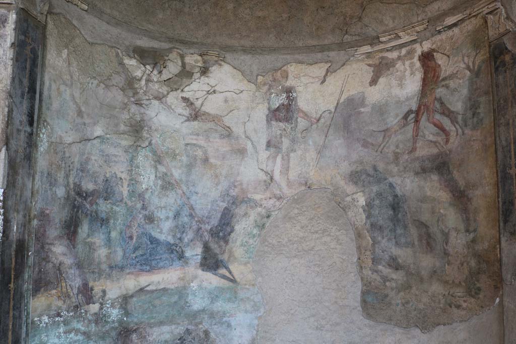 I.10.4 Pompeii. September 2017.  Alcove 23, detail of flooring, looking south from south portico. 
Foto Annette Haug, ERC Grant 681269 DCOR.
