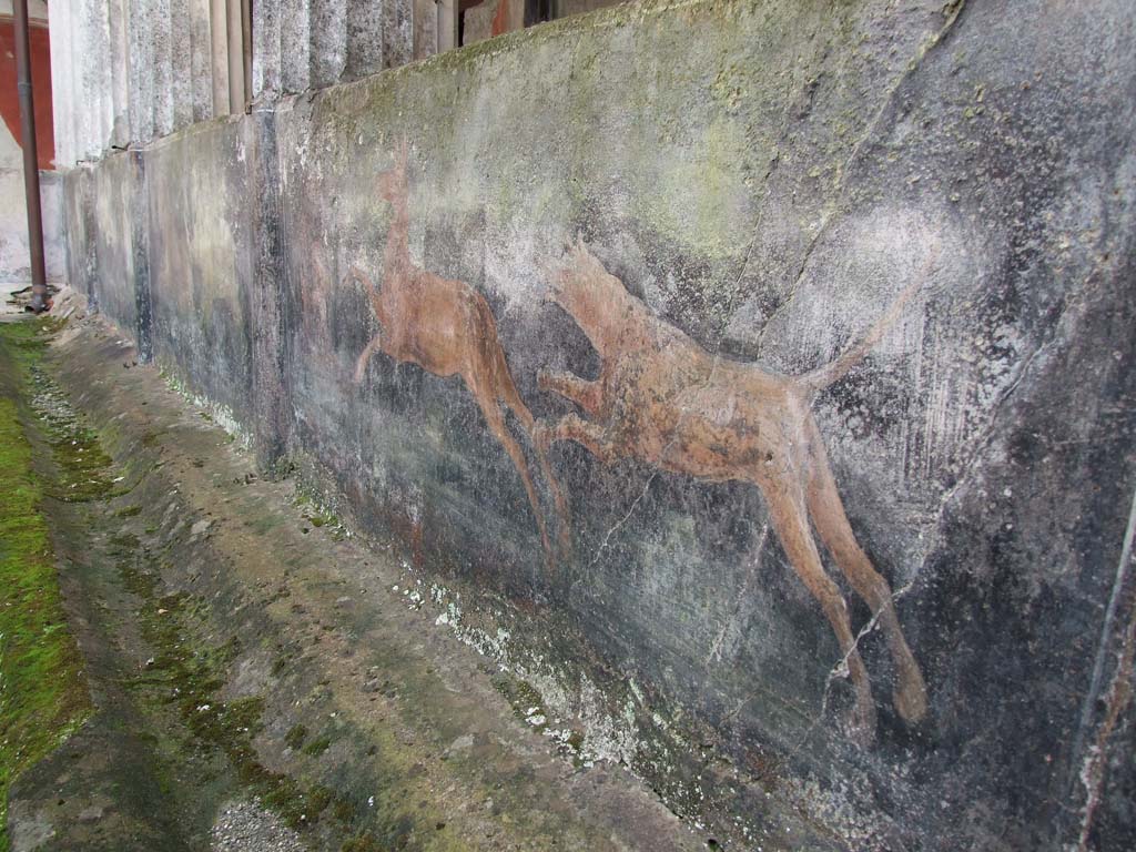 I.10.4 Pompeii. December 2006. Peristyle garden, painting on inside of painted pluteus of peristyle.