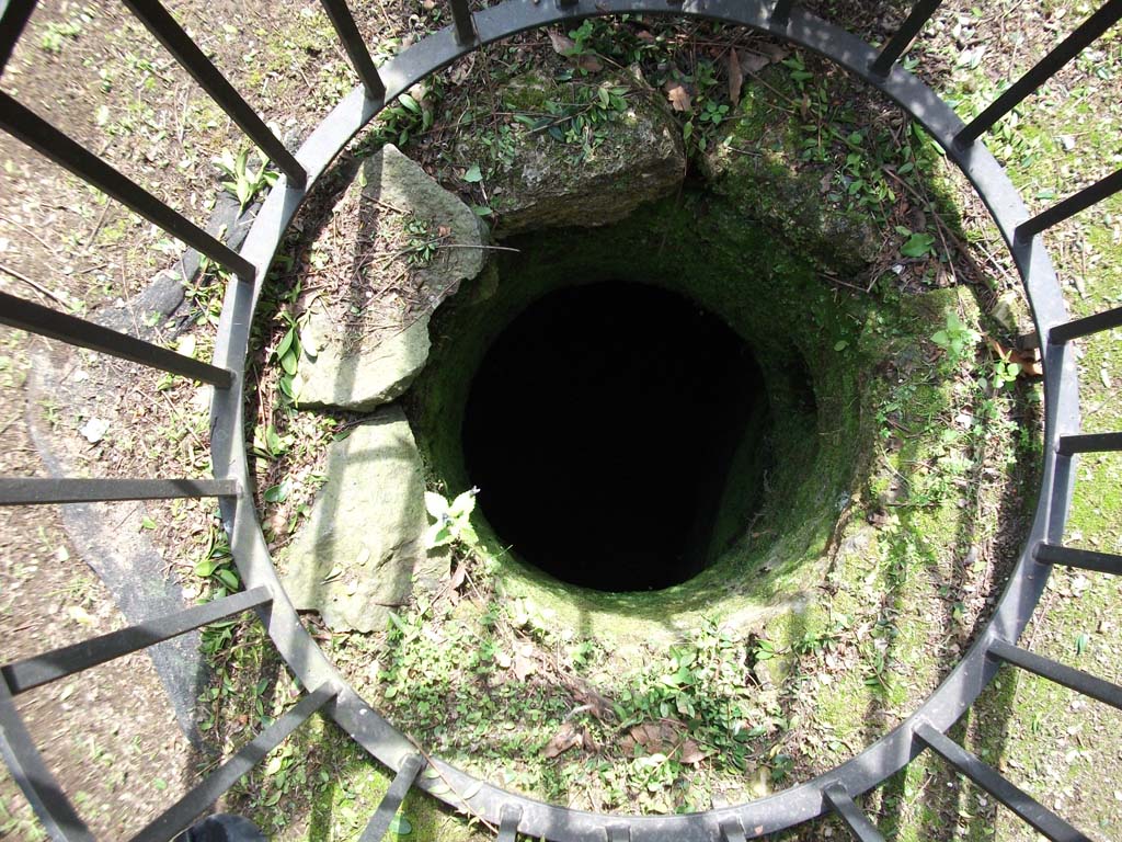 I.10.4 Pompeii. May 2010. Ventilation shaft, or well, for the Sarno canal below.