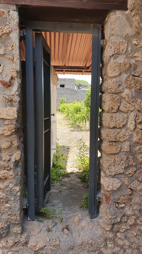 I.11.11 Pompeii. July 2021. 
Looking east through doorway leading to garden, from linking room between I.11.10/11/12. 
Foto Annette Haug, ERC Grant 681269 DÉCOR.
