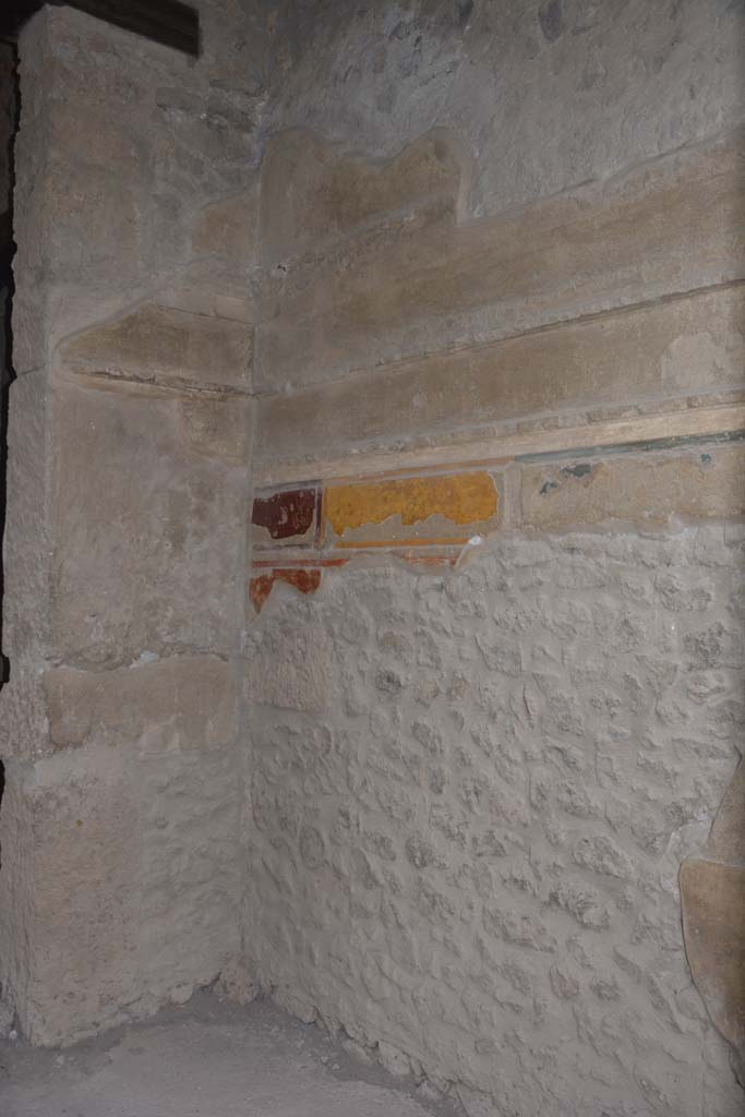 I.15.3 Pompeii. May 2015. Room 5. Entrance vestibule, detail of south end of west side. 
Photo courtesy of Buzz Ferebee.
