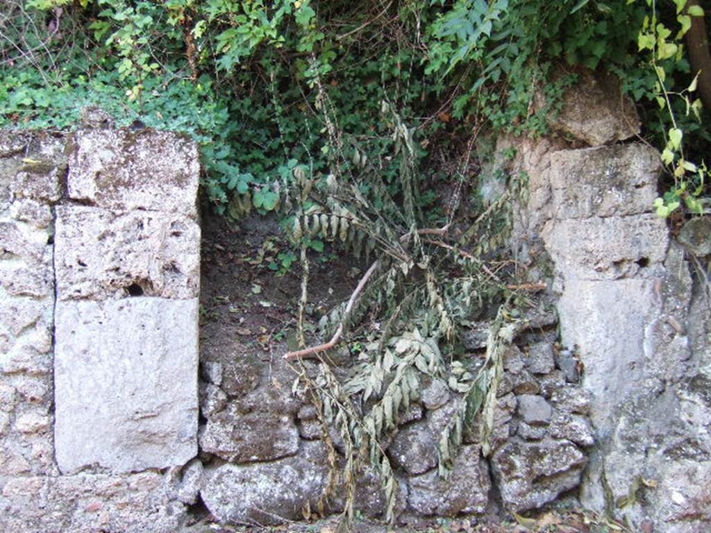 I.19.5 Pompeii. September 2005. Entrance doorway, looking south.
According to Eschebach, this was excavated in 1932, and was named from a graffito found [CIL IV 8422].   See Eschebach, L., 1993. Gebudeverzeichnis und Stadtplan der antiken Stadt Pompeji. Kln: Bhlau. (p.80)
According to Della Corte, Stabilio the host of I.19.2, was mentioned twice in graffiti to the left of the entrance.
See Della Corte, M., 1965.  Case ed Abitanti di Pompei. Napoli: Fausto Fiorentino. (p.305)  
According to Epigraphik-Datenbank Clauss/Slaby (See www.manfredclauss.de) these read as 
Minio Carpo s(alutem) tum <e=I>scas  [CIL IV 8422]
Stabilio 
ceryssas ALS 
Stabilio        [CIL IV 8423] 



