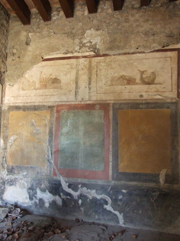 II.1.12 Pompeii. March 2009. Looking towards west wall of triclinium. 