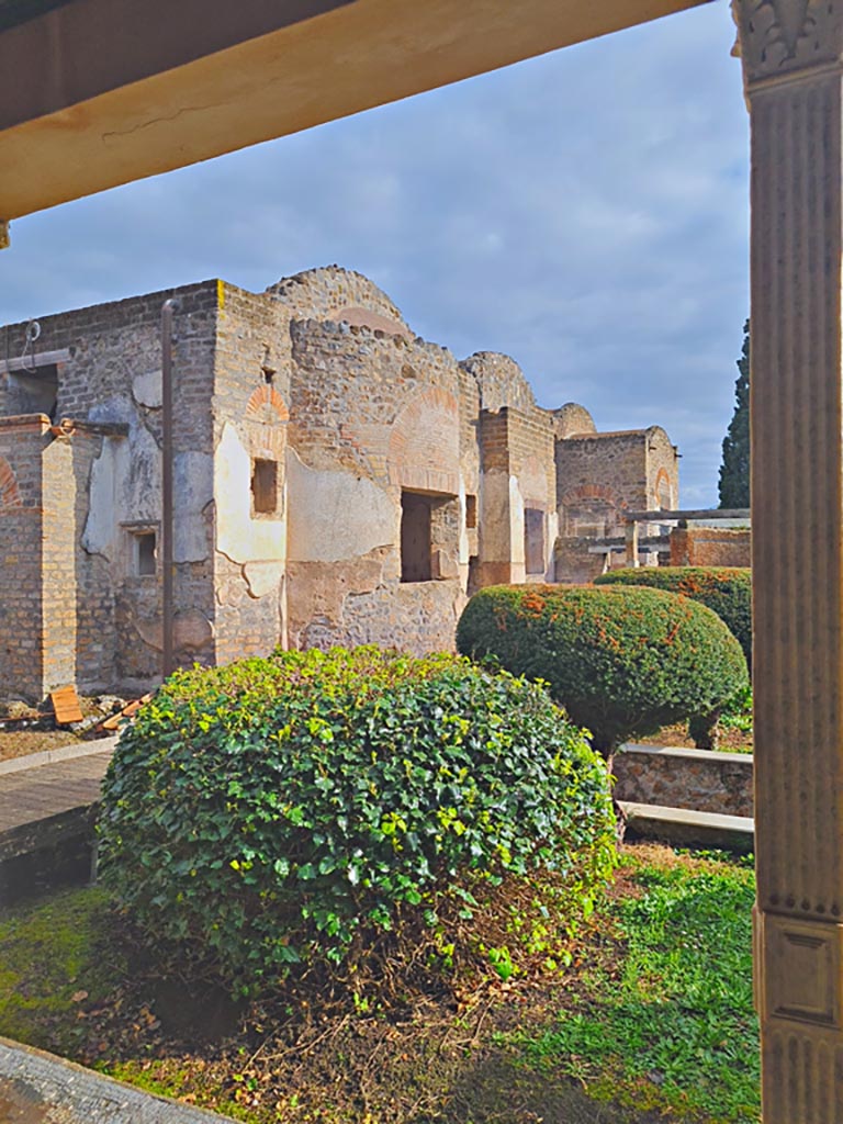 II.4.6 Pompeii. May 2017. Looking north-east across garden area towards south side of baths’ area. 
Photo courtesy of Buzz Ferebee.

