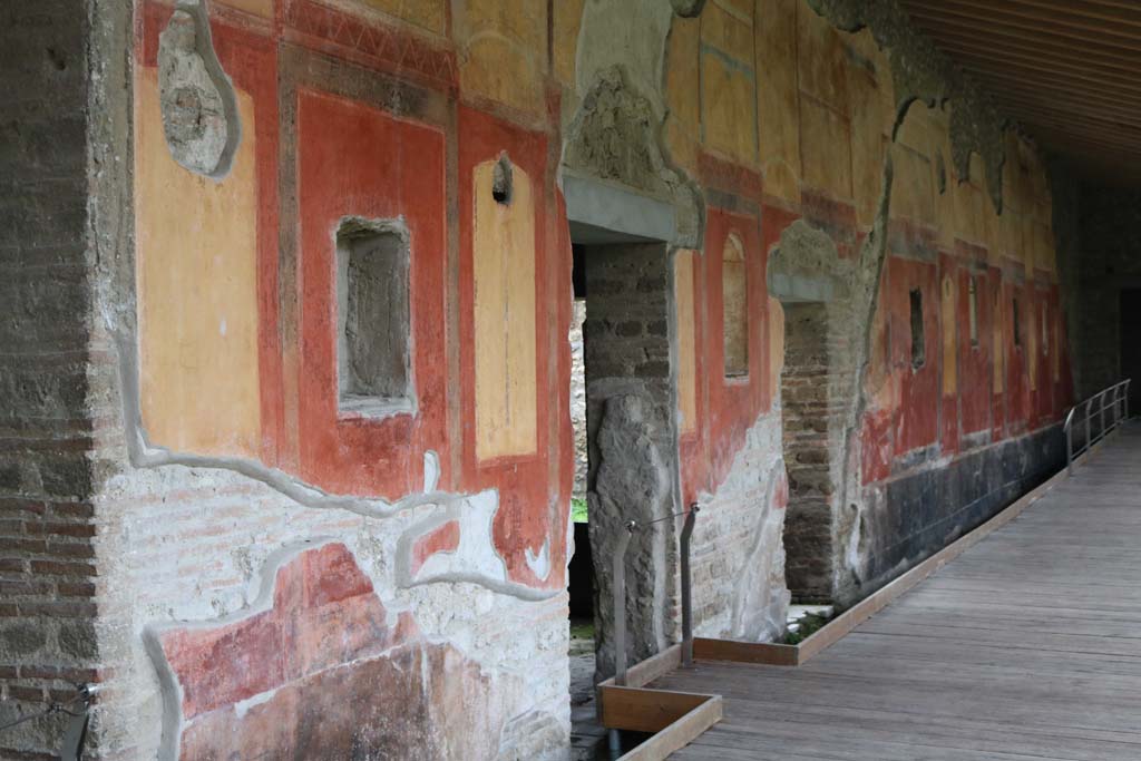 II.4.6 Pompeii. December 2006.  Doorway to room with two doorways to a corridor in its west wall. In the south wall, on the left, is a doorway leading into the room on the north side of summer triclinium. 

