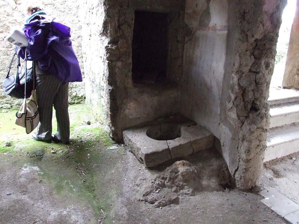 II.4.10 Pompeii. December 2006. North-west corner of area, leading from atrium to corridor in 11.4.6.