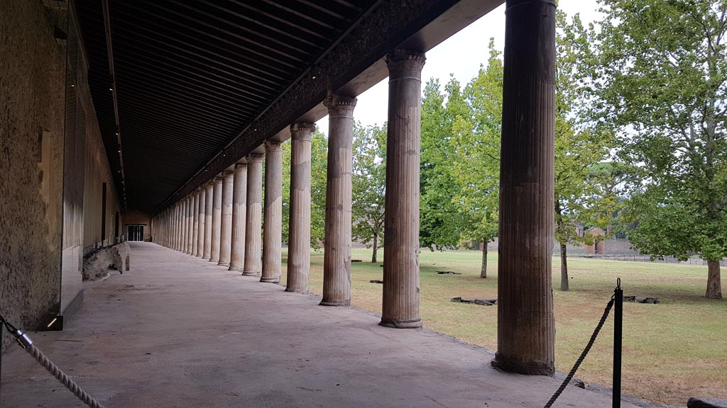 II.7.8 Pompeii. Palaestra. August 2023. Looking east along north portico. Photo courtesy of Maribel Velasco.