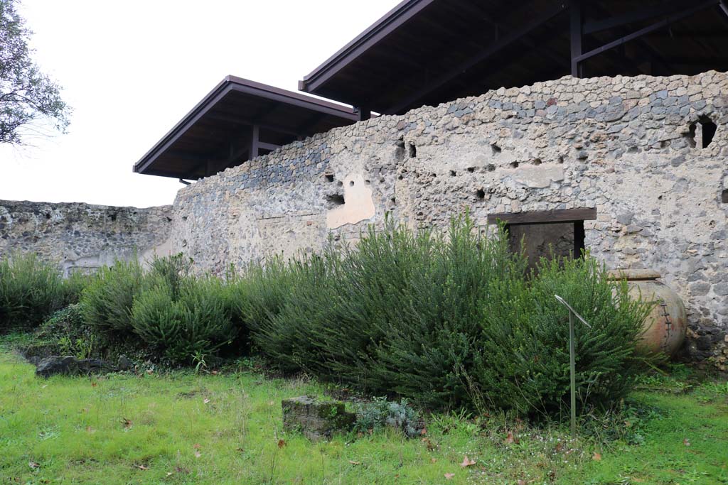 II.8.6 Pompeii. December 2018. Looking north to south wall of house, from garden. Photo courtesy of Aude Durand.