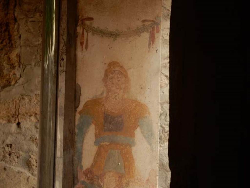 II.9.1 Pompeii. May 2017.  Detail of Priapus. Photo courtesy of Buzz Ferebee.