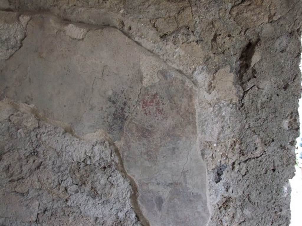 III.4.3  Pompeii.  March 2009.   Room 13.  Remains of painted plaster on south wall.