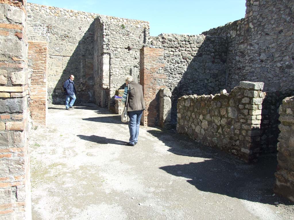 V.1.23 Pompeii. March 2009. Room “e”, tablinum. Looking south-east towards rear.