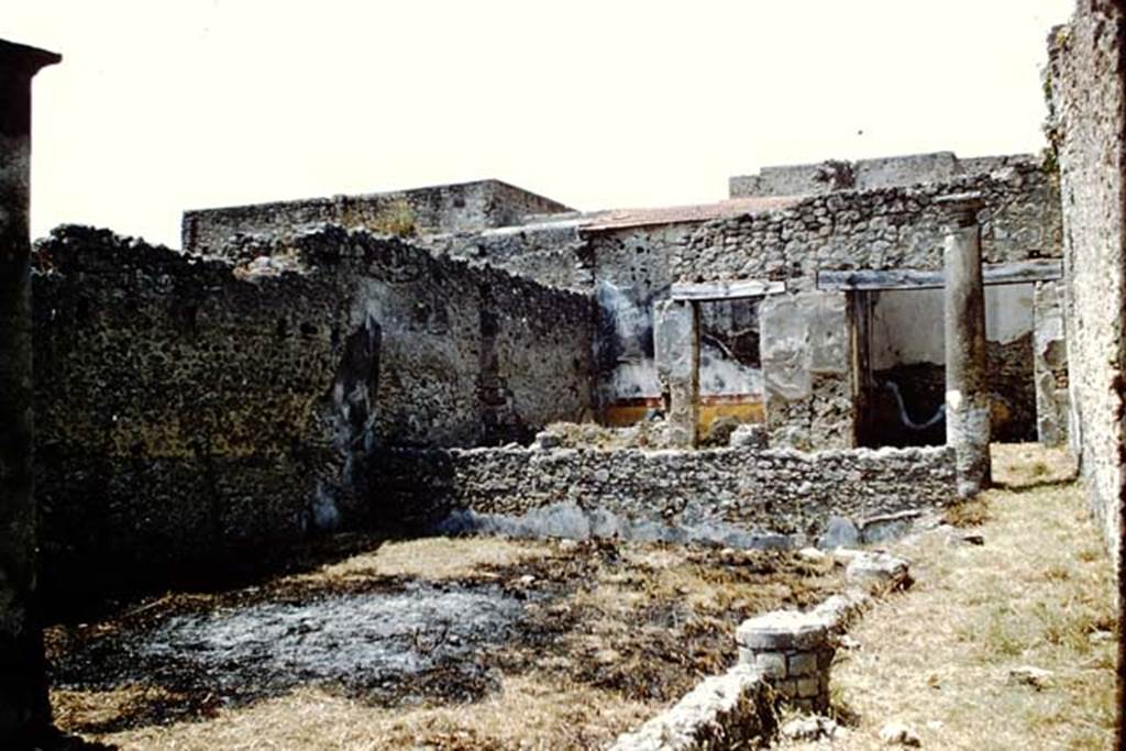 V.2.10 Pompeii. 1961. Looking north-west across peristyle.  Photo by Stanley A. Jashemski.
Source: The Wilhelmina and Stanley A. Jashemski archive in the University of Maryland Library, Special Collections (See collection page) and made available under the Creative Commons Attribution-Non Commercial License v.4. See Licence and use details.
J61f0861
