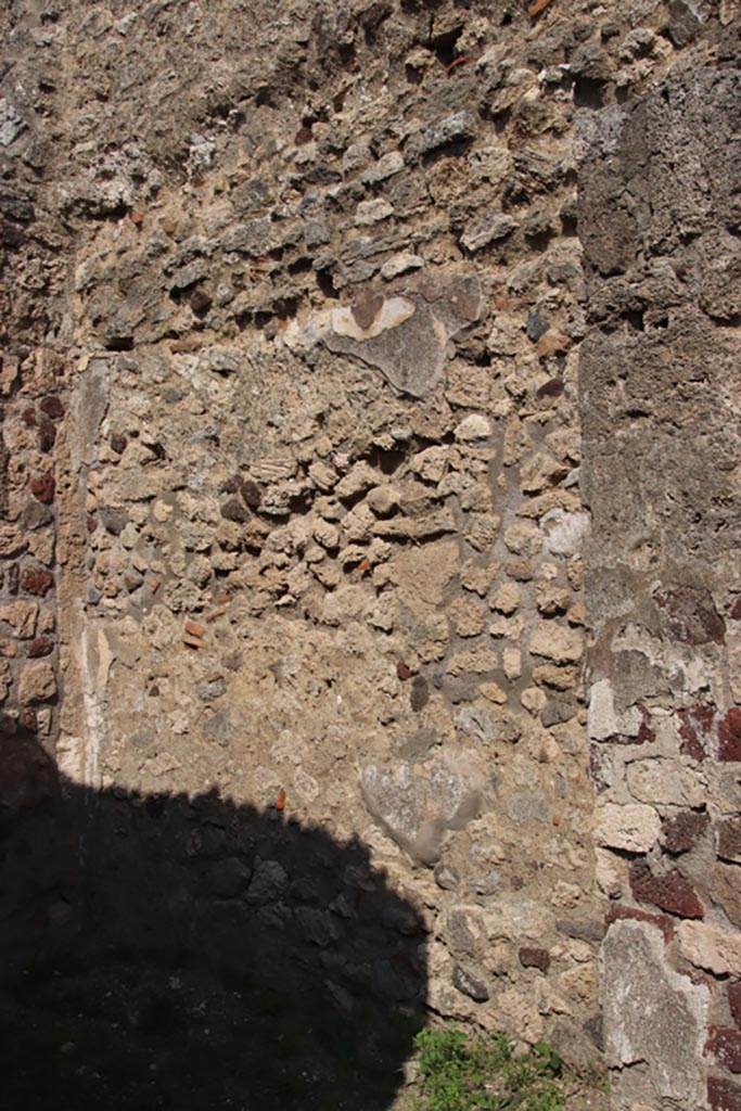 V.2.12 Pompeii. October 2023. East wall of rear room. Photo courtesy of Klaus Heese.