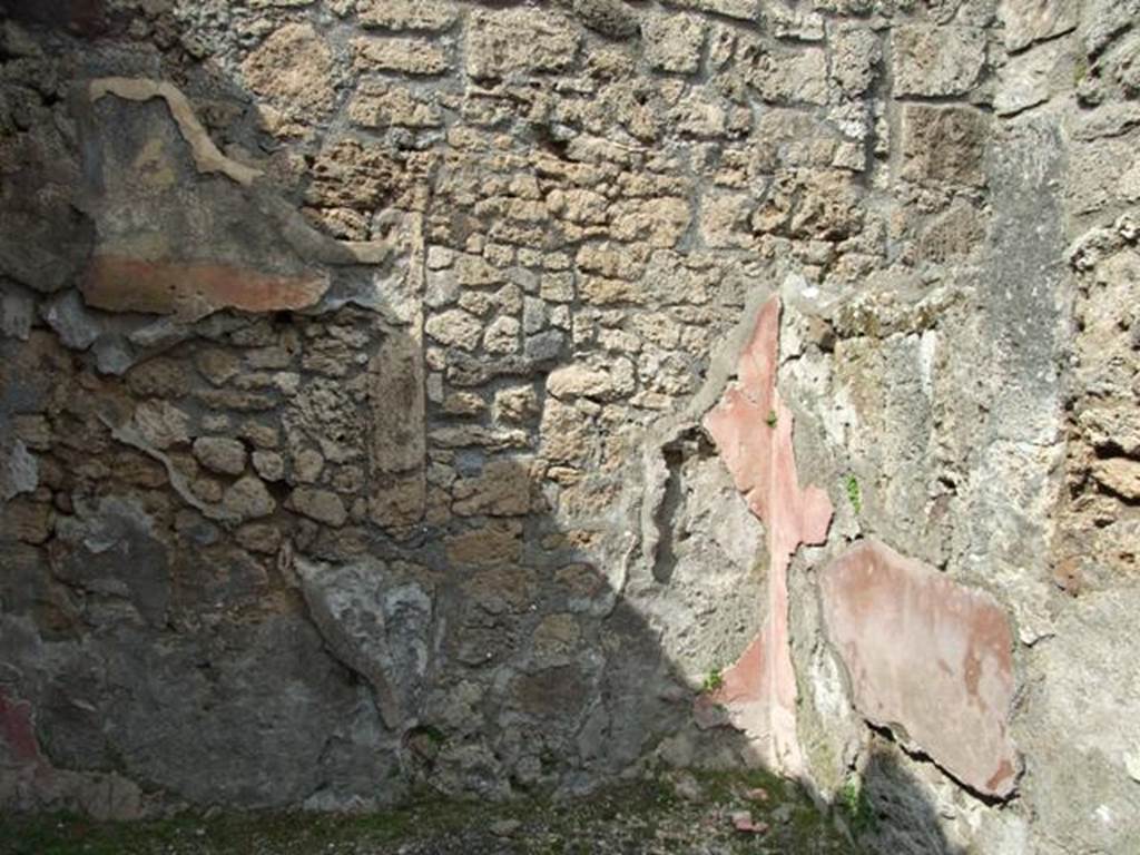 V.2.14 Pompeii. March 2009. North wall of rear room. On this wall was a painting of the Embarkation of Helen.