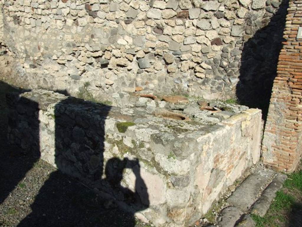 V.2.19 Pompeii. December 2007. Counter on east side of thermopolium.