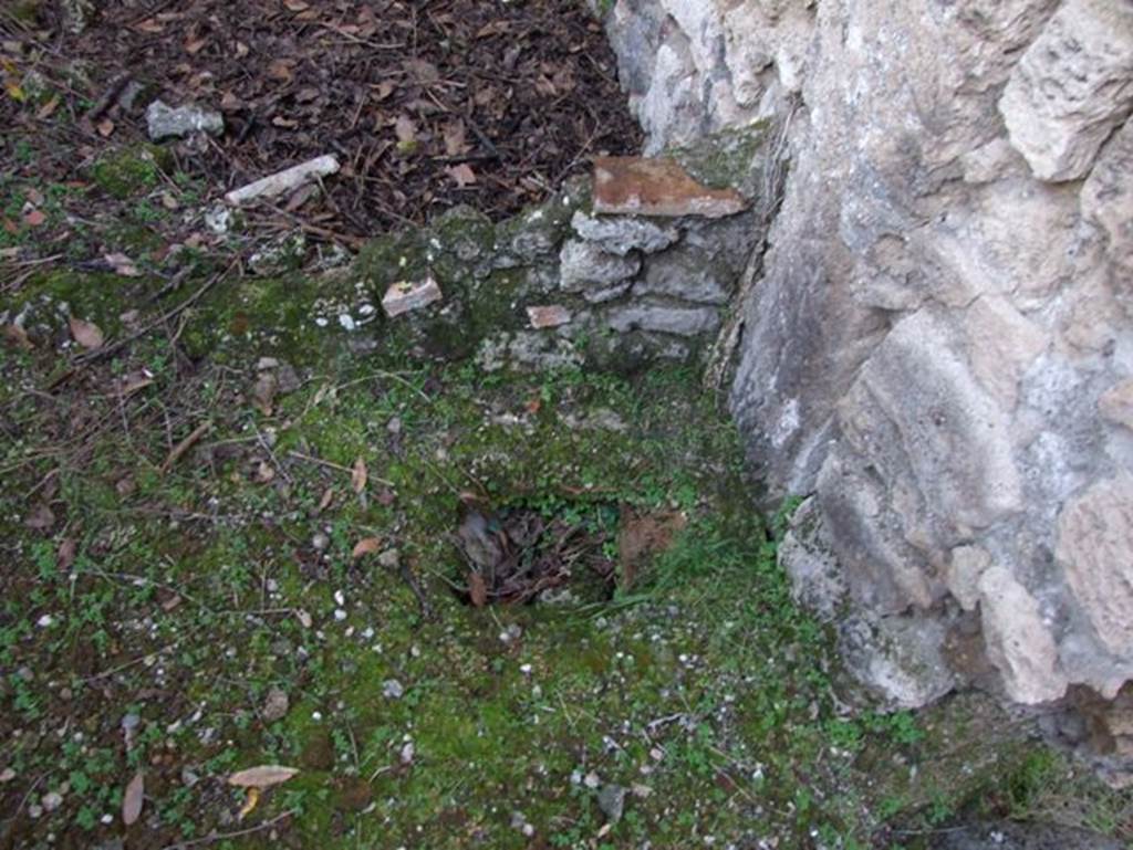 V.2.20 Pompeii. December 2007. Garden area, east wall south of window to triclinium, with doorway to light-yard, on right.