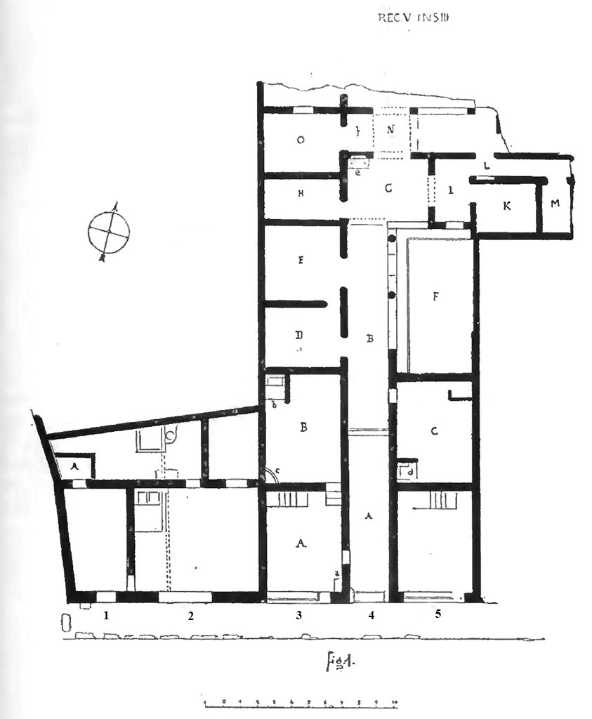 Plan from Notizie degli Scavi,1905, vol. 2, p. 203, fig. 1 (dated from December 1902 until March 1905).