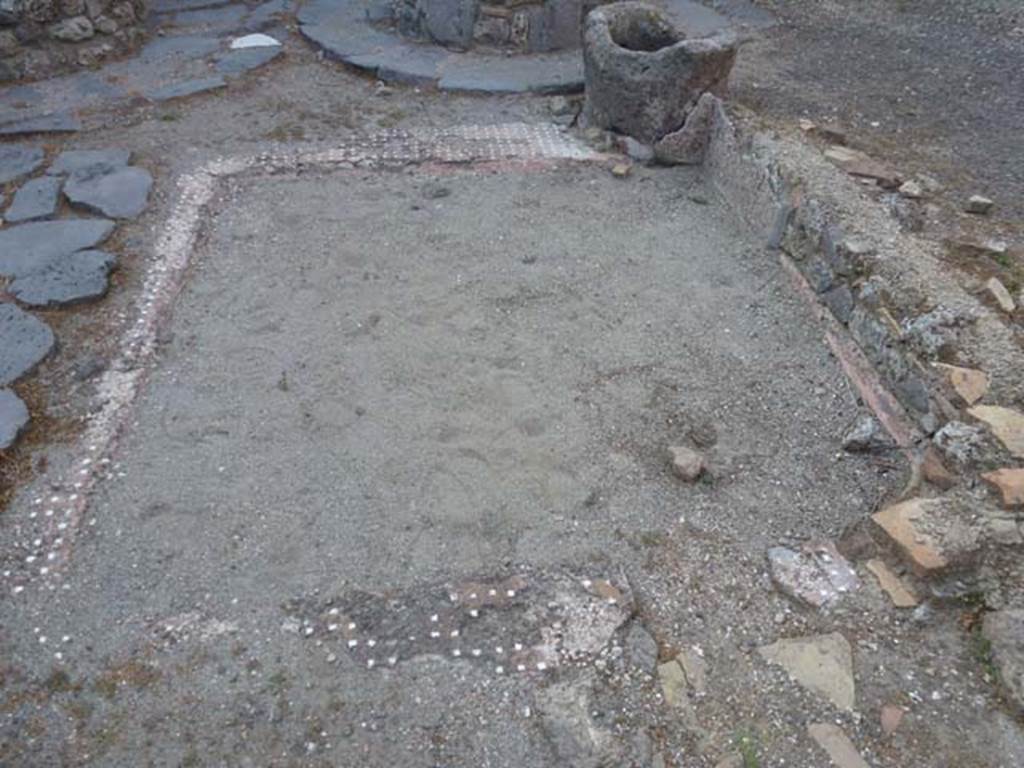 V.3.8 Pompeii. June 2012. Impluvium in atrium bakery area looking north. Photo courtesy of Michael Binns.