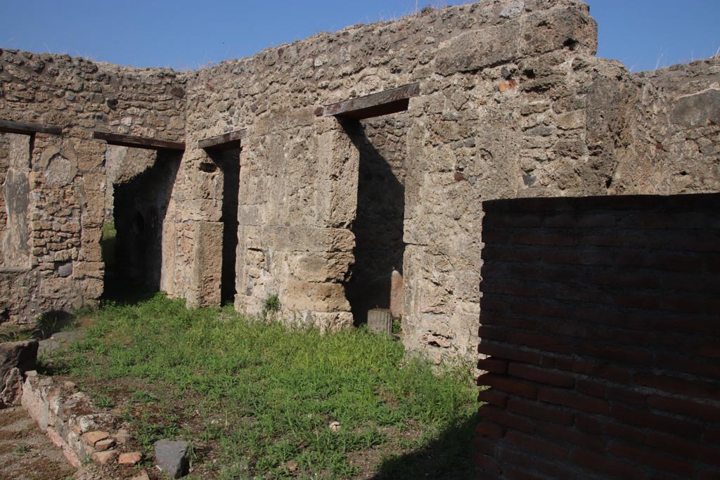 V.3.8 Pompeii. October 2023. Looking north-east across atrium bakery area. Photo courtesy of Klaus Heese.