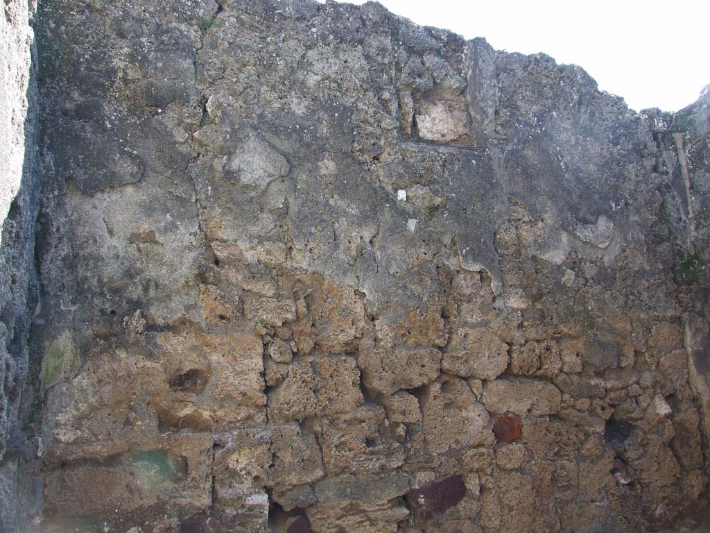 V.3.8 Pompeii. March 2009. South wall of front room on west side of entrance corridor. 