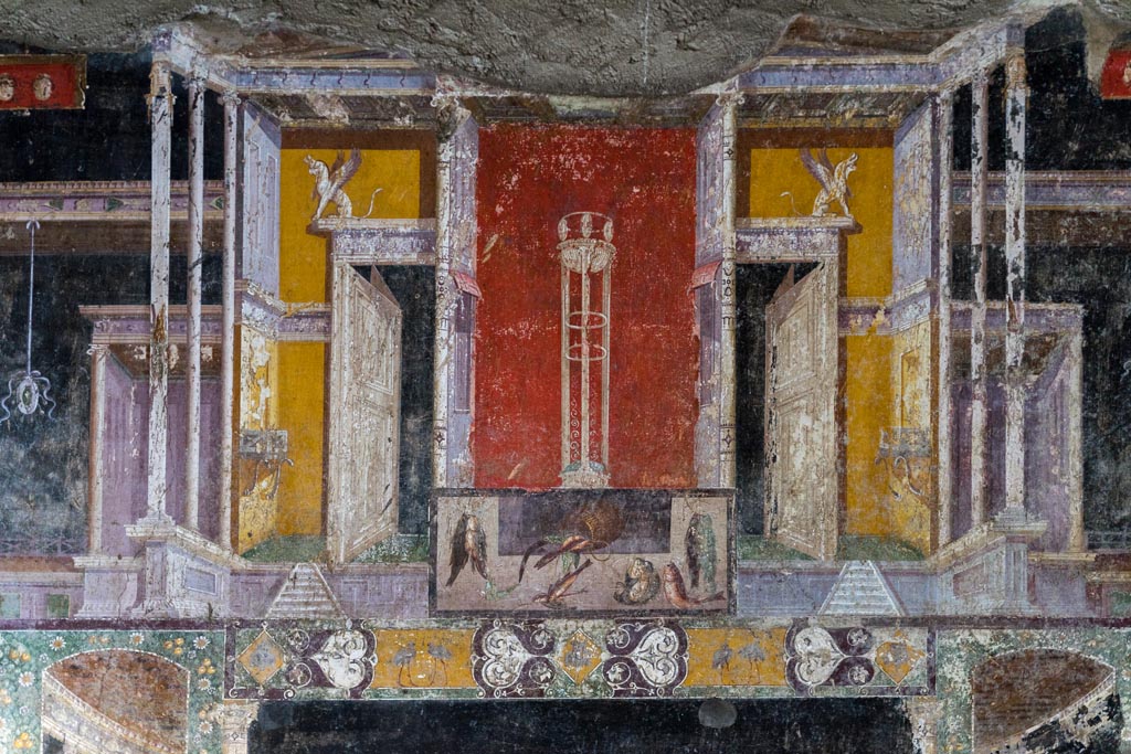 V.4.a Pompeii. January 2023. Room ‘h’, upper centre of south wall. Photo courtesy of Johannes Eber.