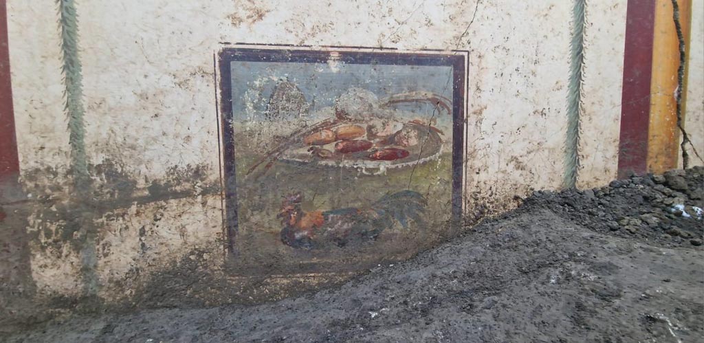 V.6.13 Pompeii. December 2023. Ambiente 42-43. Panel with painting of still life.
Photograph © Parco Archeologico di Pompei.
