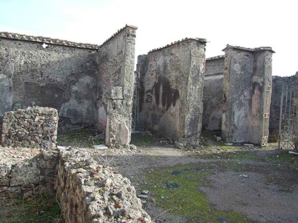 VI.1.7 Pompeii. December 2007. Looking east from room 12, across room 30 the secondary atrium, towards rooms 27, 29 and 31.
